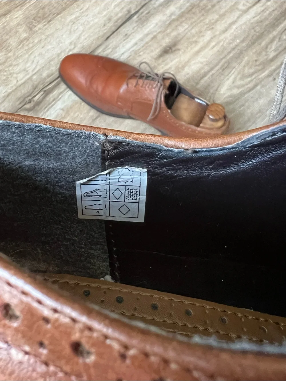 Topman Tan Brown Leather Wingtip Oxfords